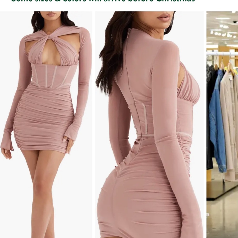 Adanna Long Sleeve Mesh Corset Minidress